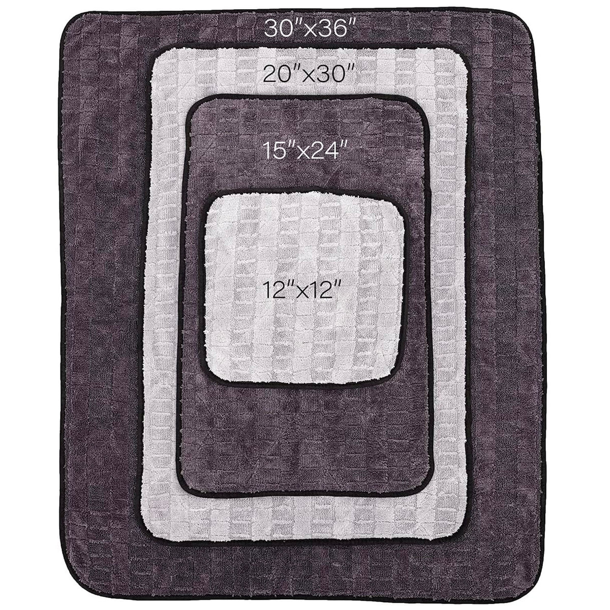 The Gauntlet Drying Towel - Microfiber, Designed to Dry Vehicles Faster, 20in x 30in, Ice Grey + Grey, thepolishingschool.com