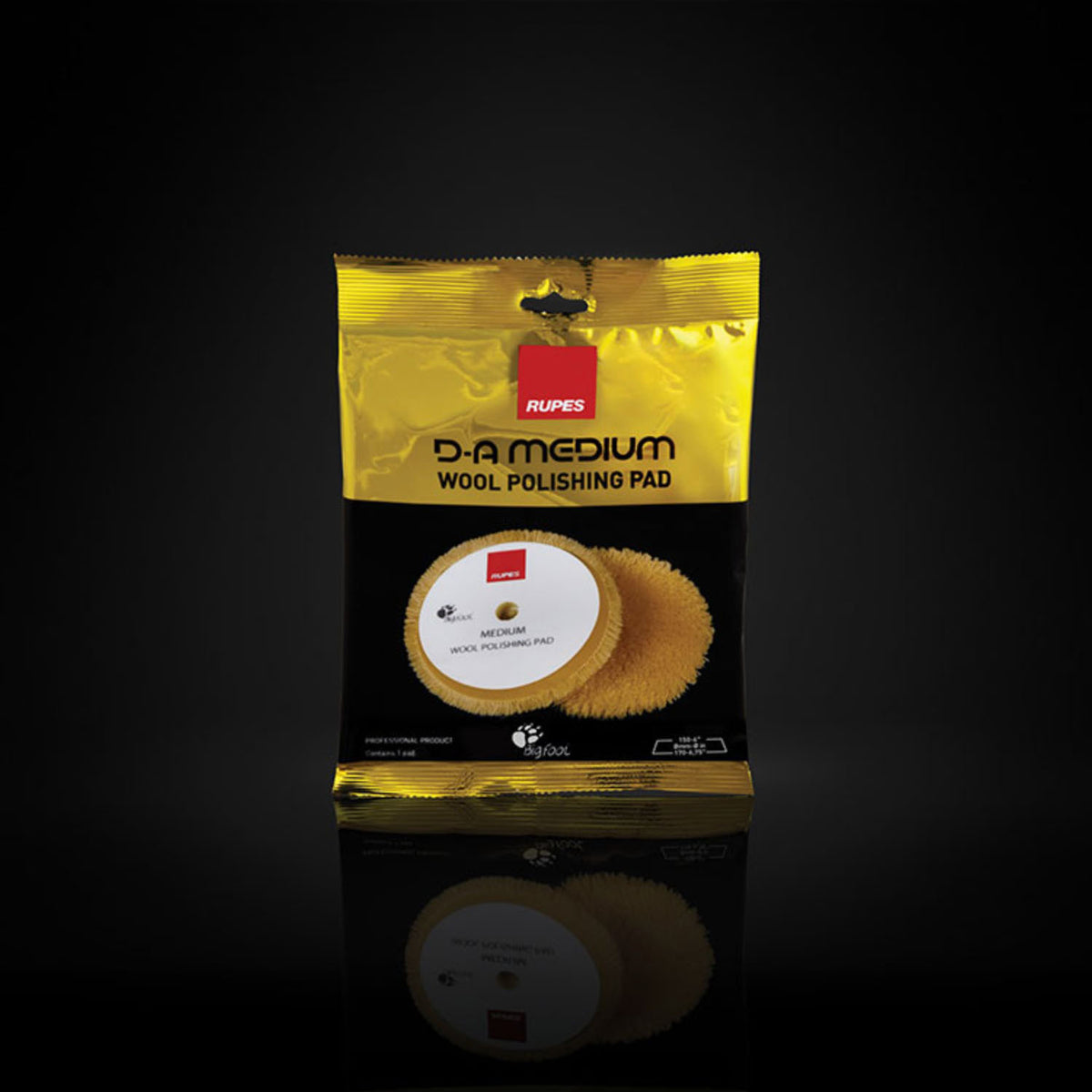 Rupes Medium Wool Polishing Pads (Yellow) packaging, The Polishing School, California