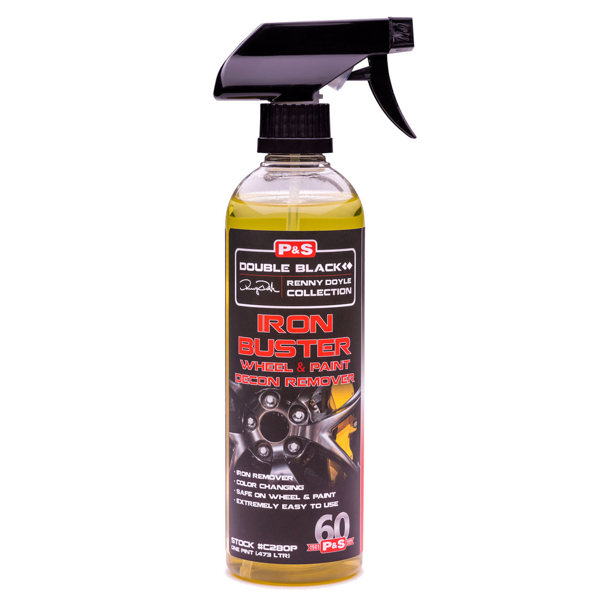 P&S Detail Products Double Black Iron Buster Wheel & Paint Decon Remover pint size, The Polishing School, California