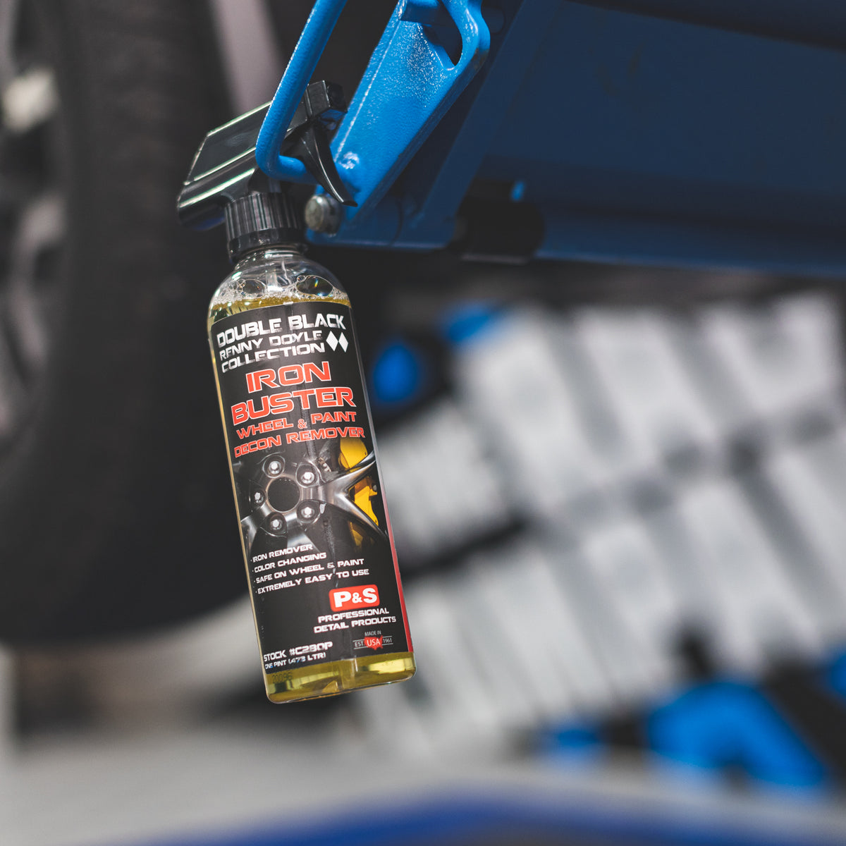 P&S Detail Products Double Black Iron Buster Wheel & Paint Decon Remover pint size, The Polishing School, California