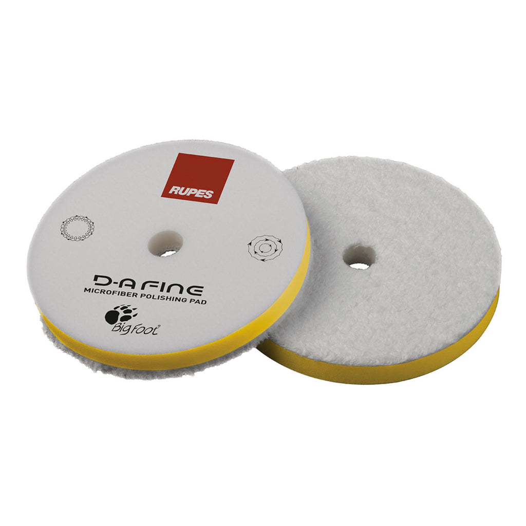 Rupes D-A Fine MicroFiber Polishing Pads (Yellow) front and back, The Polishing School, California