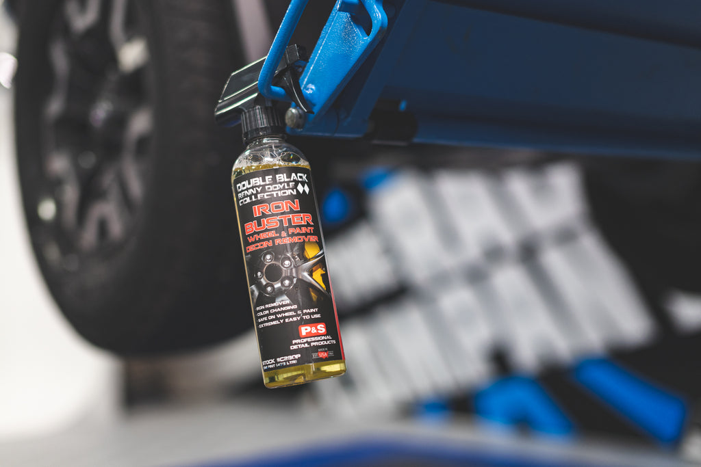 P&S Detail Products Double Black Iron Buster Wheel & Paint Decon Remover pint size, The Polishing School, California